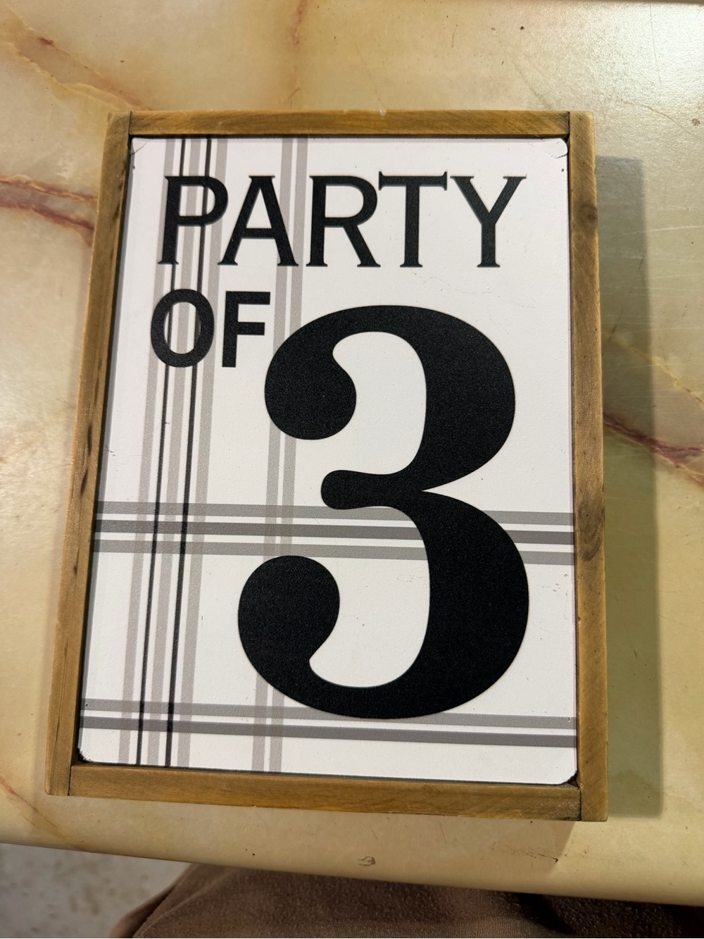 Hobby Lobby Black and White "Party of 3" Framed Sign
